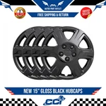 Set Of 4 Black 15" Caps Wheel Covers 6 Spoke Star Full Tire Rim Lug Hubs New. Fixed Price $44.99.