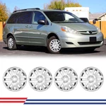 Set Of Hubcaps For 2004-2010 Toyota Sienna Premium Replica Chrome 16-INCH. Fixed Price $53.99.