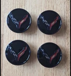 Corvette C8 2020-2026 Set Of 4 Carbon Flash Ring Black Center Caps 85707697. Fixed Price $140.00.