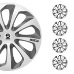 14" Sparco Sicilia Wheel Covers Hubcaps Silver Gray Pcs. Fixed Price $79.99.