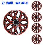 17" Red & Black Universal Wheel Covers Hubcaps Snap On With Rings Set Of 4. Fixed Price $83.83.