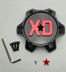 Xd Series Gloss Black/red Logo Wheel Center Cap W/screws T167L1406S9-H34. Fixed Price $19.00.