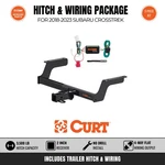 Curt Class Trailer Hitch & Wiring Harness Bundle For 18-23 Subaru Crosstrek. Fixed Price $256.10.
