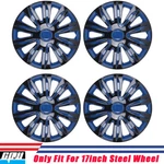 17'' Hubcap Black Blue Lacquer 17" Snap On Wheel Cover Kit Guards. Fixed Price $60.99.