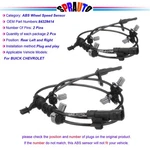 2ABS Wheel Speed Sensor Rear Left & Right For Chevrolet Malibu 2016-2023 ALS3299. Fixed Price $22.50.