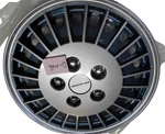 22535803 Hubcap 13" Chrome W/blue Inner Fins Pontiac Grand Am. Fixed Price $27.50.