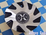 Xcess Wheels # C-973-1 Black & Silver Metal Center Cap 80 (qty. 1). Fixed Price $109.49.