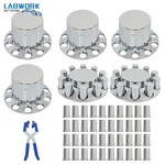 Chrome 33MM Semi Truck Front Rear Wheel Axle Cover Hub Cap Lug Nuts Thread-on. Fixed Price $123.47.