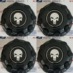 4PCS New Black 8 Lug Center Caps Express Van Skull Logo. Fixed Price $64.99.