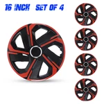 16" Hubcaps Universal Wheel Covers - Red Black Snap With Retention Rings. Fixed Price $74.66.
