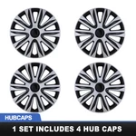 16" Set Of 4 Silver & Black Wheel Covers Snap On Hub Caps Fit R16 Tire+steel Rim. Fixed Price $44.99.