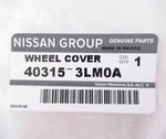 Genuine Oem Nissan 40315-3LM0A Wheel Cover Hub Cap 2013-2020 NV200. Fixed Price $47.15.