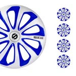 14" Sparco Sicilia Wheel Covers Hubcaps Silver Blue Carbon Pcs. Fixed Price $79.99.