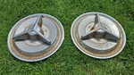 Pair 2 Vintage 14" Fiesta Style Hubcaps Wheel Covers 1956 Oldsmobile. Fixed Price $105.00.