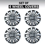 Auto Drive 15 Inch Silver And Charcoal Finish Hubcap Wheel Covers - Set Of 4. Fixed Price $38.95.