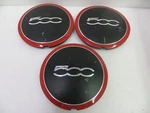 Fiat 500 2012-2016 Black With Red Trim Center Caps 3 68078419A Oem. Fixed Price $60.00.