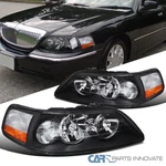 Fits 05-11 Lincoln Town Car Replacement Matte Black Headlights Headlamps Pair. Fixed Price $207.95.