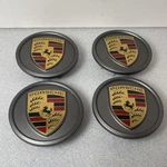 Set Of 4 Porsche Oem Gunmetal Gray Crest Wheel Center Caps 9J1.601.151 9J1601151. Fixed Price $200.00.
