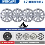 Silver Lacquer 17" Hub Caps Snap On For 2014-2020 Nissan Rogue Wheel Covers. Fixed Price $57.66.