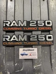 1992 1993 Dodge Ram Cummins Turbo Diesel Fender Emblem Badge Oem Pair D250. Fixed Price $135.00.