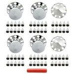 New 33MM Chrome Hub Kit Front Rear Semi Truck Wheel Axle Covers Spiked. Fixed Price $126.80.