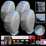 4PC 30-32" Silver Spare Wheel Tire Cover Weather Protector For Rv Camper Trailer. Fixed Price $16.96.