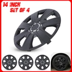 14" Set Of Black Wheel Covers Snap On Full Hub Caps Fit R14 Tire & Steel Rim. Fixed Price $34.84.