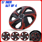 17" Universal Wheel Covers Hubcaps - Red & Black Snap With Retention Rings. Fixed Price $60.99.