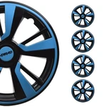 16" Set Of 4 Pcs Wheel Coverss Black With Blue Hub Caps Fits R16 Tire Steel Rim. Fixed Price $99.90.
