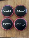 Fiat 500 (set Of 4) Center Red 68078419 68078421 Oem 2012-17. Fixed Price $99.00.