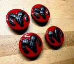 Dodge Ram 1500 Red & Black Carbon Fiber Wheel Center Cap Set Genuine Oem Mopar. Fixed Price $155.00.