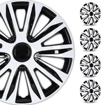 16" Set Of 4 Snap On Wheel Covers Hub Caps White & Black Fit Tire+steel Rim. Fixed Price $49.99.