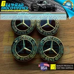 4 Mercedes-benz Black Gold Wheel Center Caps Emblem 75MM Amg Laurel Wreath Hub. Fixed Price $24.95.