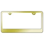 Gold Stainless Steel Wide Bottom 2-HOLE License Plate Frame AUGD2162. Fixed Price $66.95.