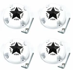 4X New Off-road Wheels White W/ Black Star Center Caps M38-M12 Msa-cap. Fixed Price $72.00.