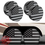 Moonet Pu Leather Tire Covers 4 Pack Truck Suv Rv Gray Flag 36-39". Fixed Price $44.99.