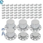 Chrome Semi Truck Front & Rear Wheel Axle Cover Hub Cap Thread-on Lug Nuts 33MM. Fixed Price $121.13.