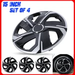 15" Universal Wheel Covers Hubcaps - Silver Black Snap With Retention Rings. Fixed Price $50.99.