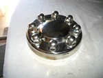 Cal Custom Dually Wheel Stainless Polished Simulator Center Hub Cap Front Only. Fixed Price $19.50.