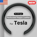 For Tesla Steering Wheel Cover Nappa Leather Non-slip Clip Breathable 15 Inch. Fixed Price $26.32.