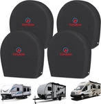 Comnova Rv Tire Covers 4 Fit Diameter 23"-25" Black Packs. Fixed Price $55.23.