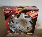 Trophy 14" Wheel Cover Set Of New Silver Gray Clear Coat Finish. Fixed Price $35.99.