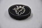 Saab Black W/ White Logo Wheel Center Cap Hub 4566311(BLK) 2.5" Snap In. Fixed Price $30.00.