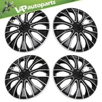Set Of 4 15" Wheel Covers Full Hub Caps For R15 Tires Rim Snap On Black & Silver. Fixed Price $41.49.