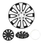 Set Of 4 Hubcaps Cover Black Silver Universal, Fits Steel Wheels, Tapas.... Fixed Price $96.05.