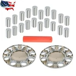 33MM Front Axle Wheel Cover Chrome Hub Cap Thread-on Flat Head Lug Nuts Truck. Fixed Price $41.56.