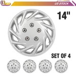 4X 14" Wheel Hub Caps Silver For R14 Tires Rim All Makes Models Cover Kit. Fixed Price $30.50.