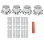 Rear Wheel *4 33MM Flat Head Lug Nuts Semi Truck Chrome Hubcap Kit. Fixed Price $91.66.