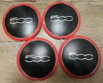 Fiat 500 (set Of 4) Center Hub Caps Red 68078419A 68078421A Oem 2012-2017. Fixed Price $89.95.