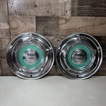 (2) Genuine 1958 Oldsmobile Super Dynamic 88 98 14" Hubcap Wheel Cover Green Oem. Fixed Price $59.99.